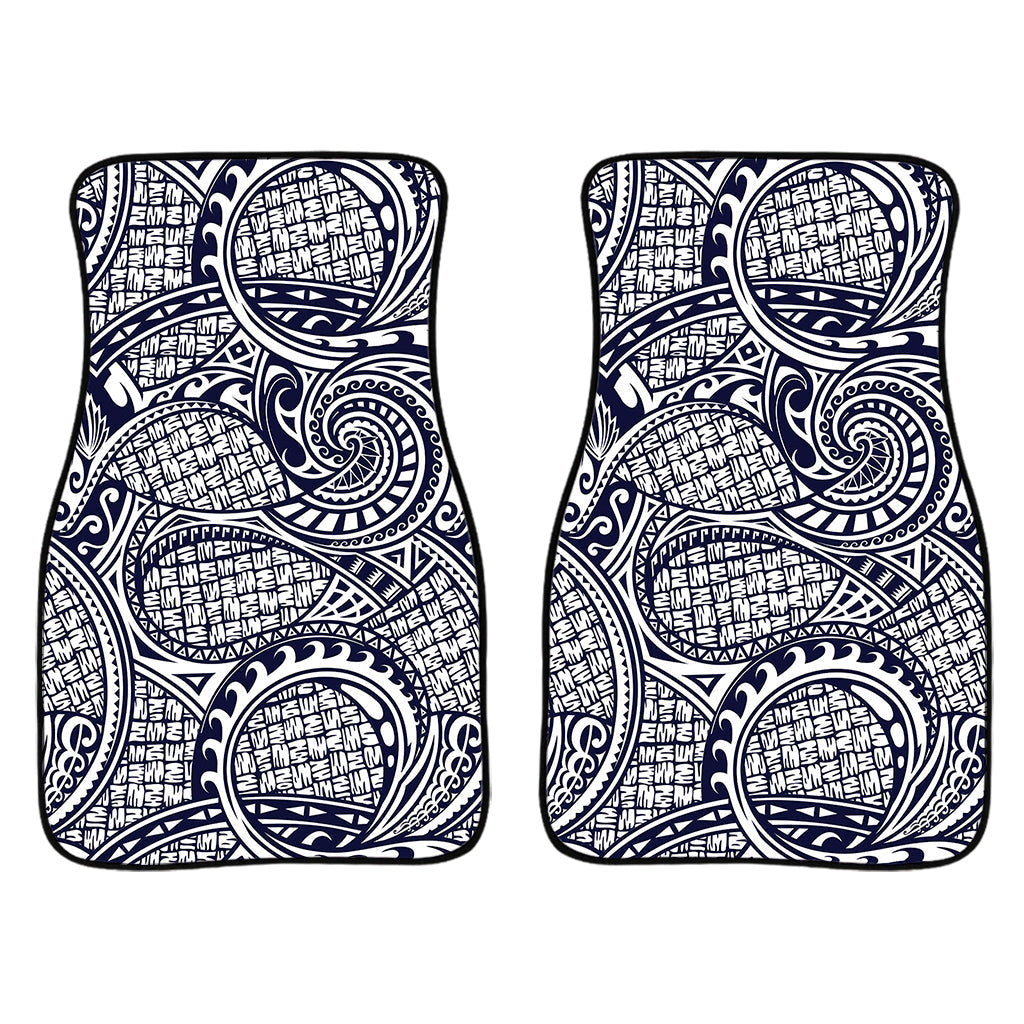 Blue Maori Polynesian Tribal Print Front And Back Car Floor Mats/ Front Car Mat