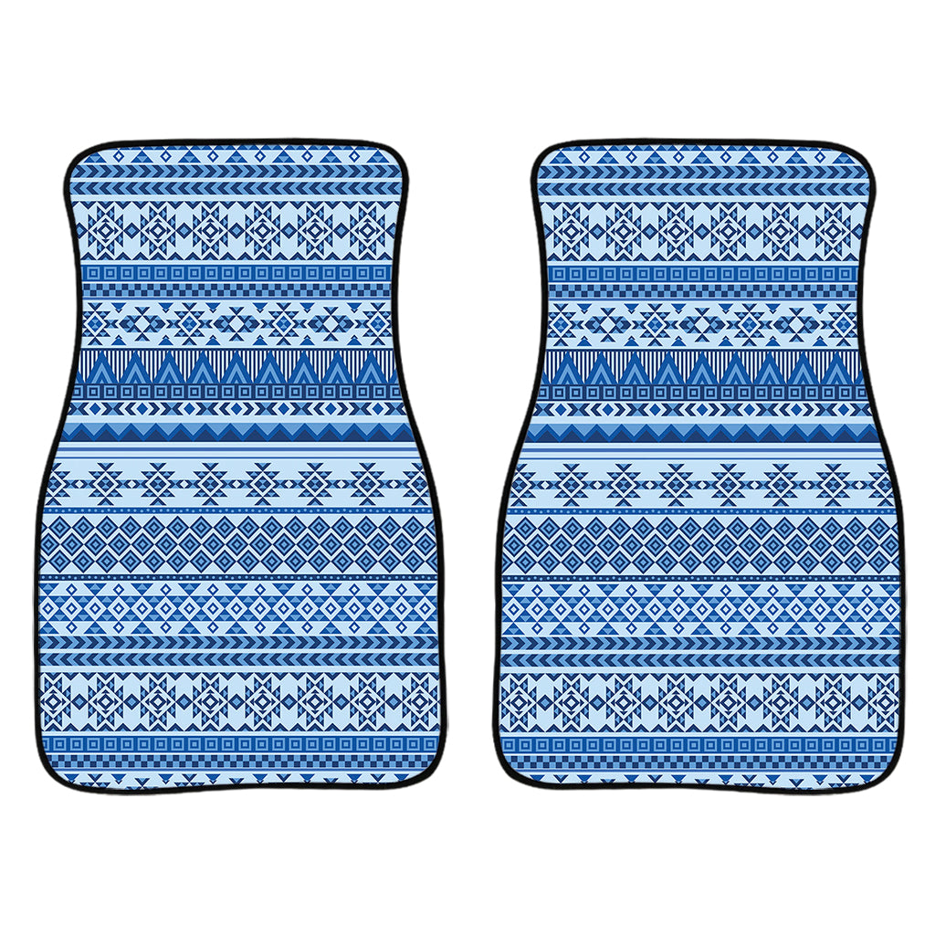 Blue Native American Aztec Pattern Print Front And Back Car Floor Mats/ Front Car Mat