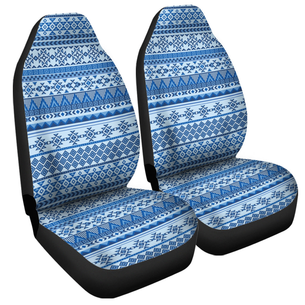 Blue Native American Aztec Pattern Print Universal Fit Car Seat Covers