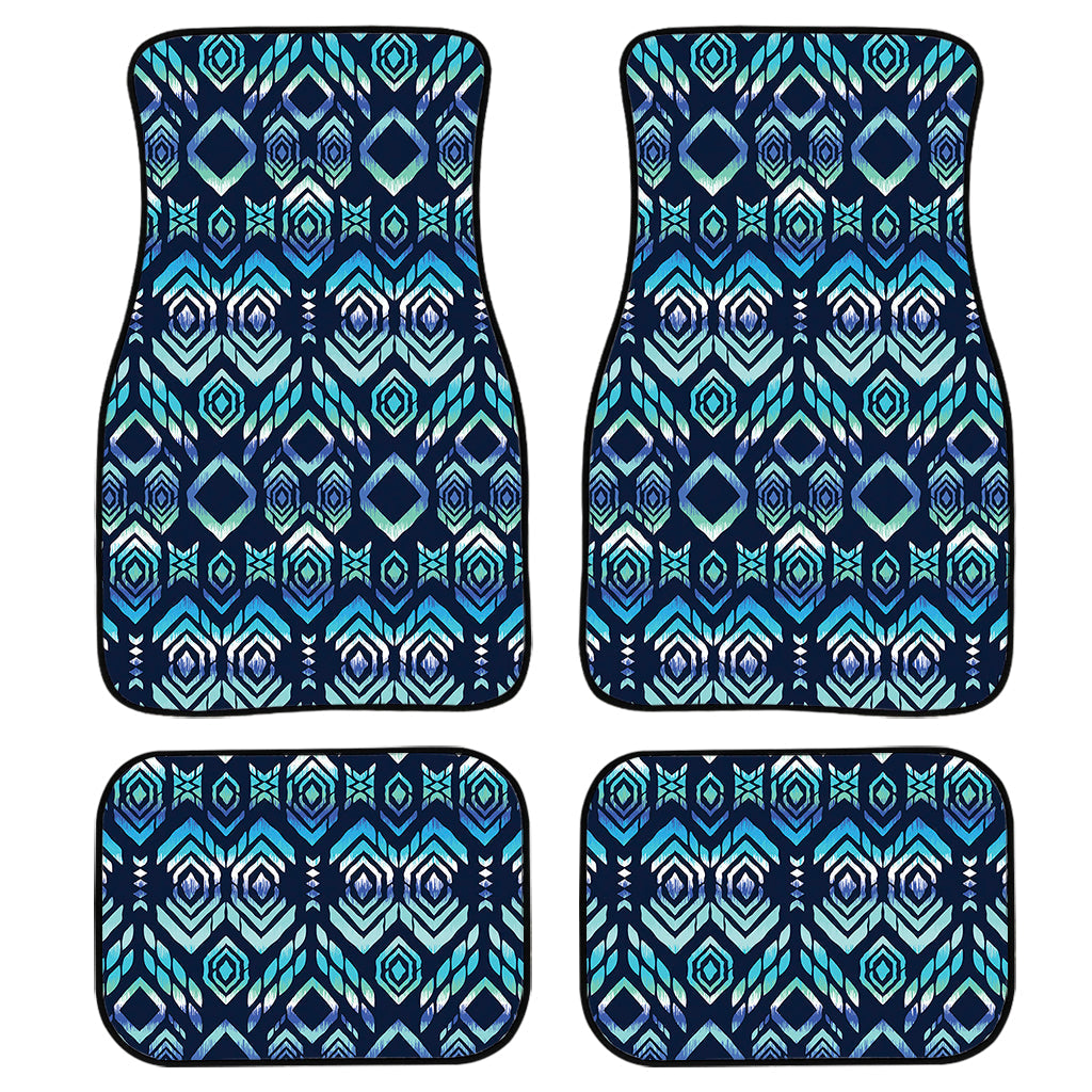 Blue Native Aztec Tribal Pattern Print Front And Back Car Floor Mats/ Front Car Mat