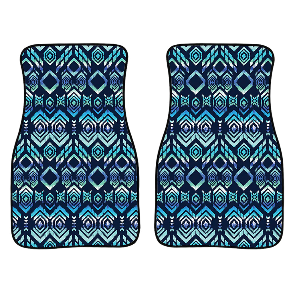 Blue Native Aztec Tribal Pattern Print Front And Back Car Floor Mats/ Front Car Mat