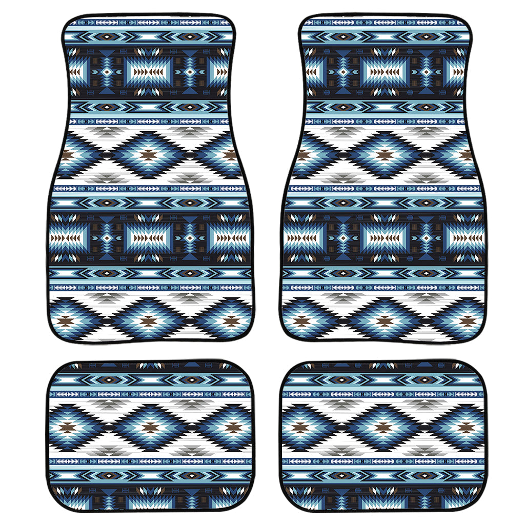 Blue Native Navajo Print Front And Back Car Floor Mats/ Front Car Mat
