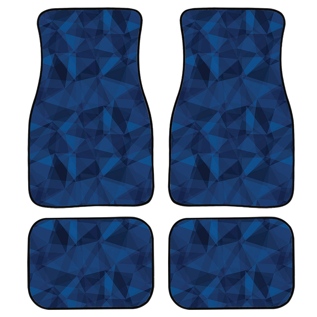 Blue Polygonal Geometric Print Front And Back Car Floor Mats/ Front Car Mat