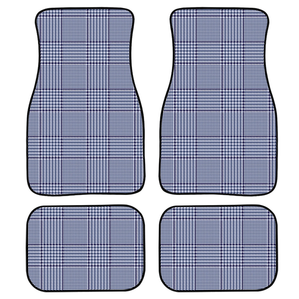 Blue Prince Of Wales Check Print Front And Back Car Floor Mats/ Front Car Mat