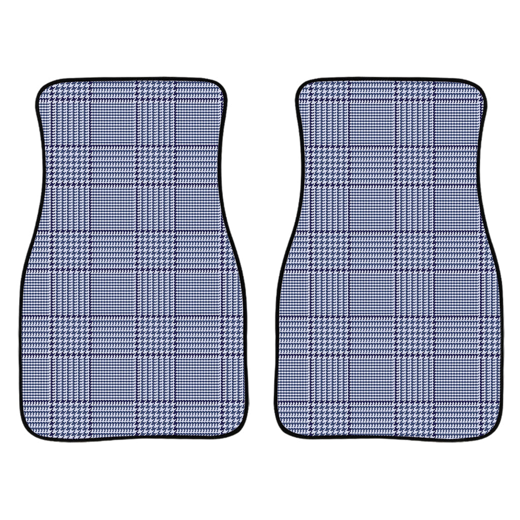 Blue Prince Of Wales Check Print Front And Back Car Floor Mats/ Front Car Mat