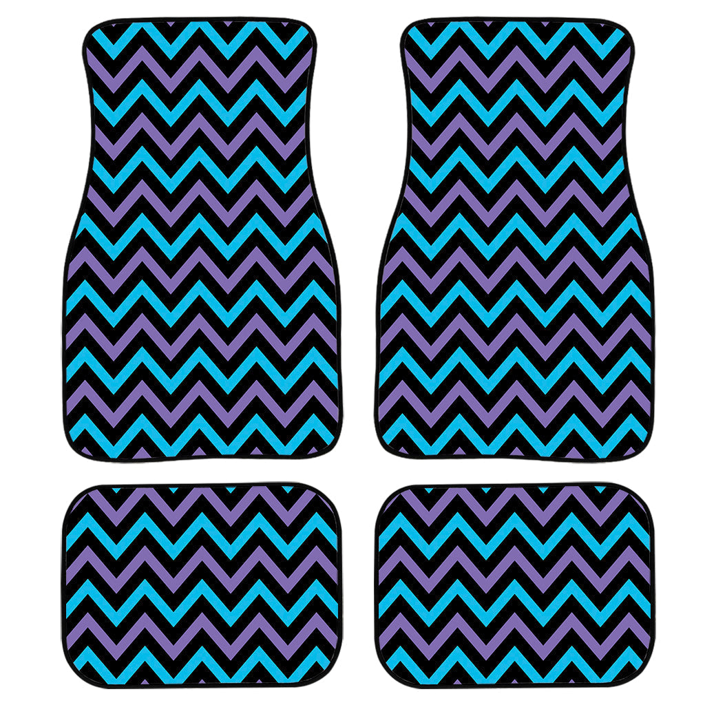 Blue Purple And Black Chevron Print Front And Back Car Floor Mats/ Front Car Mat