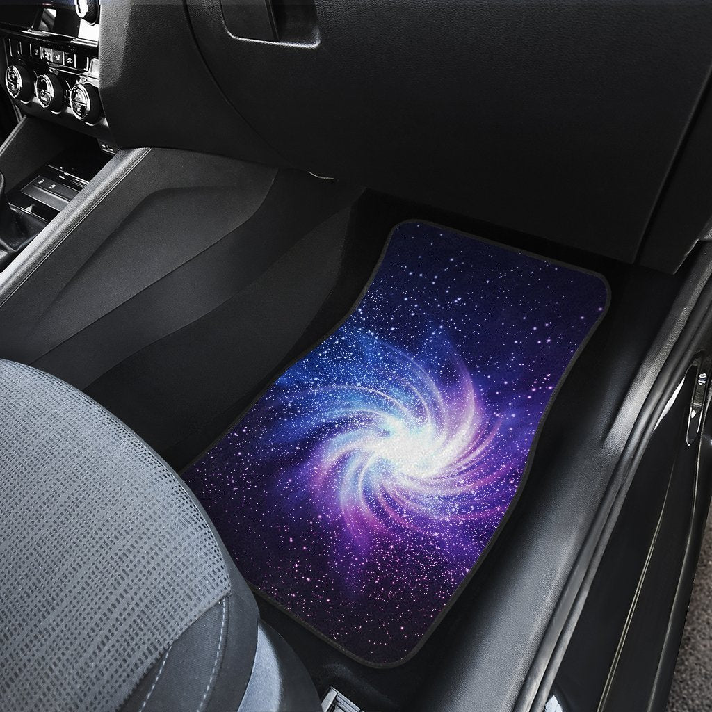 Blue Purple Spiral Galaxy Space Print Front And Back Car Floor Mats/ Front Car Mat