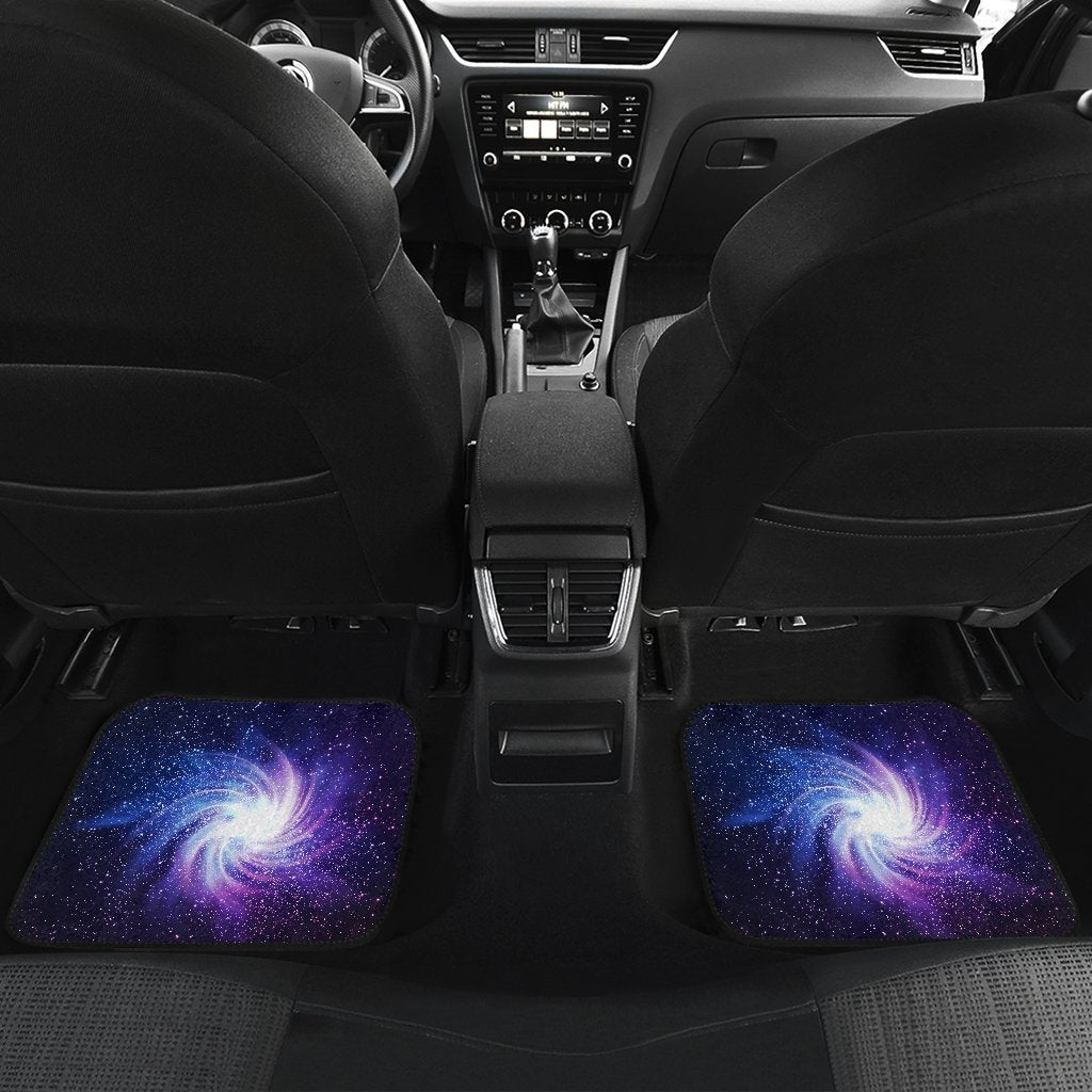 Blue Purple Spiral Galaxy Space Print Front And Back Car Floor Mats/ Front Car Mat