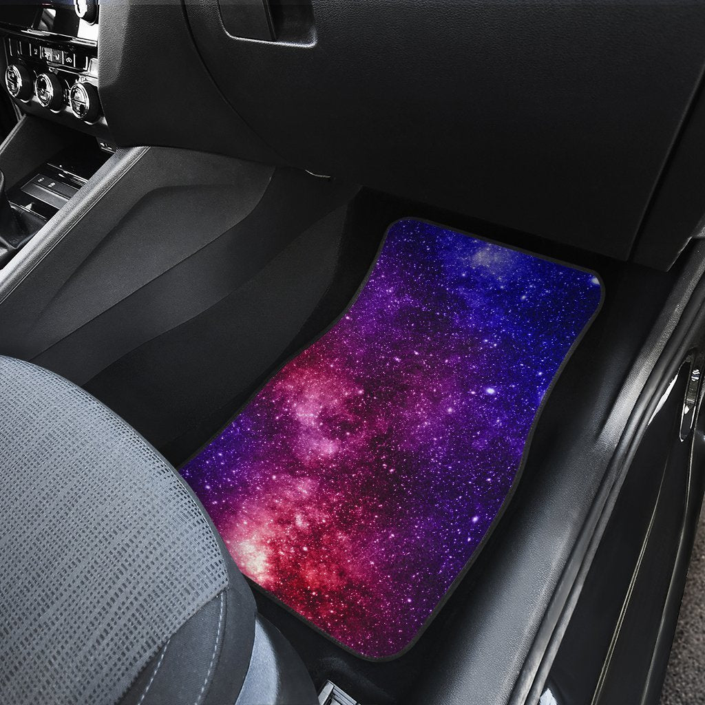 Blue Purple Stardust Galaxy Space Print Front And Back Car Floor Mats/ Front Car Mat