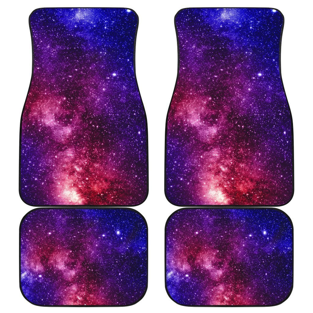Blue Purple Stardust Galaxy Space Print Front And Back Car Floor Mats/ Front Car Mat