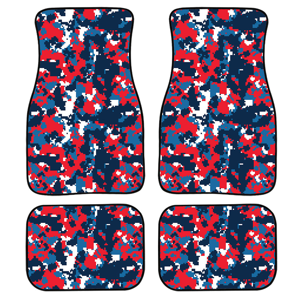 Blue Red And White Digital Camo Print Front And Back Car Floor Mats/ Front Car Mat