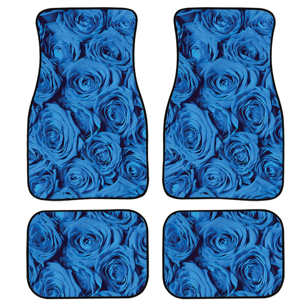 Blue Rose Print Front And Back Car Floor Mats/ Front Car Mat