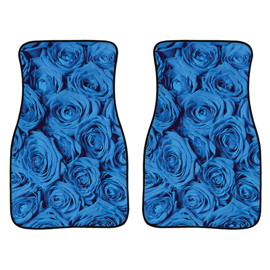 Blue Rose Print Front And Back Car Floor Mats/ Front Car Mat