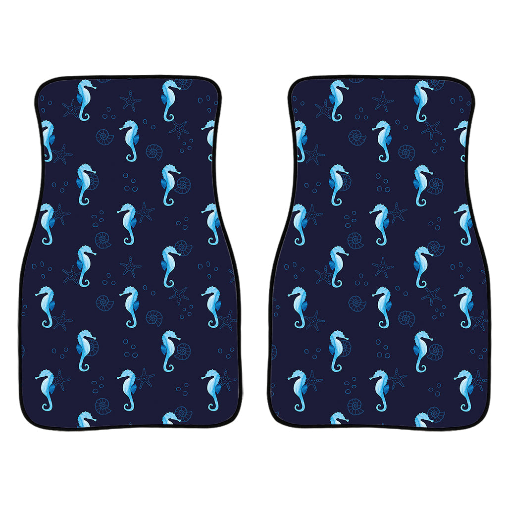 Blue Seahorse Pattern Print Front And Back Car Floor Mats/ Front Car Mat