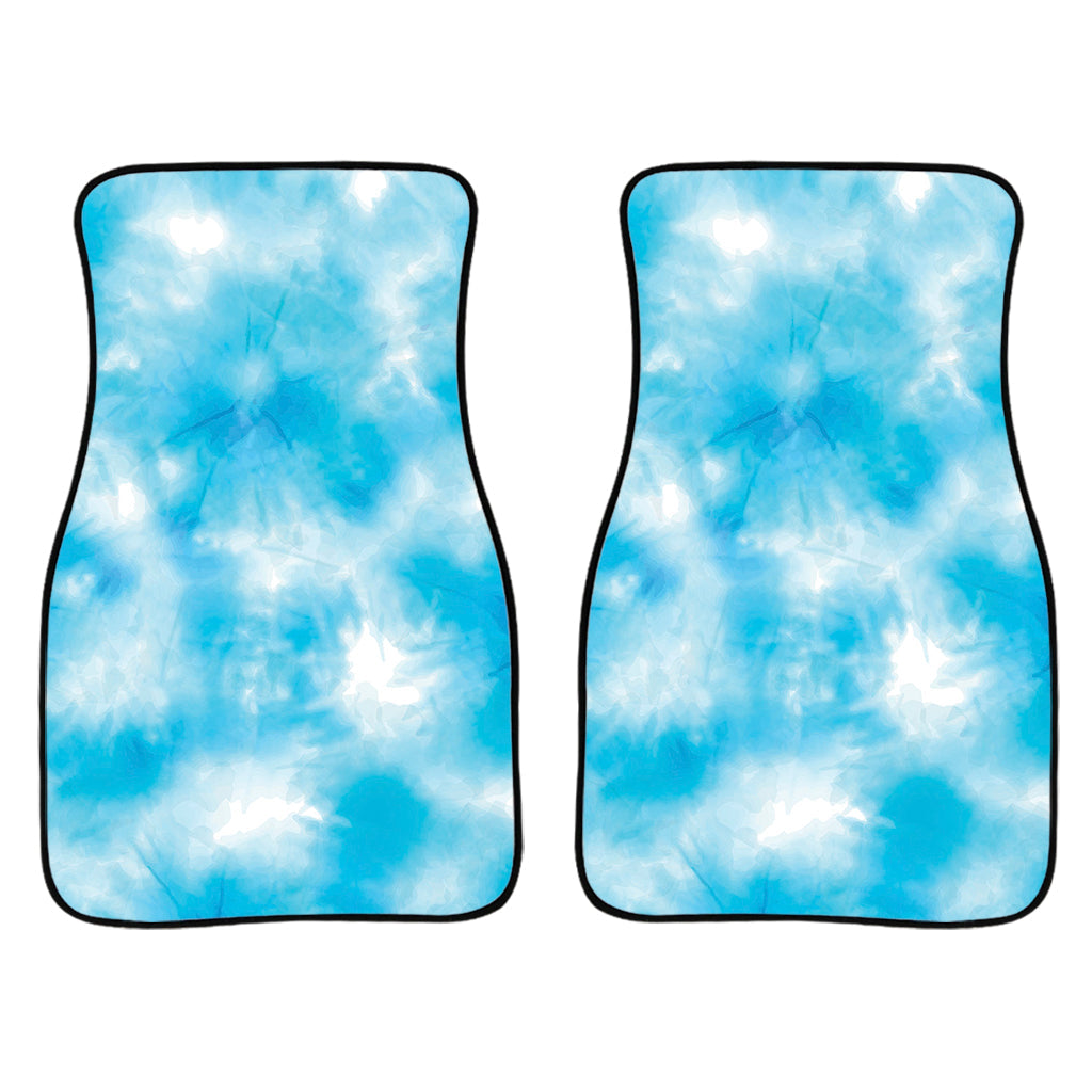 Blue Shibori Tie Dye Print Front And Back Car Floor Mats/ Front Car Mat