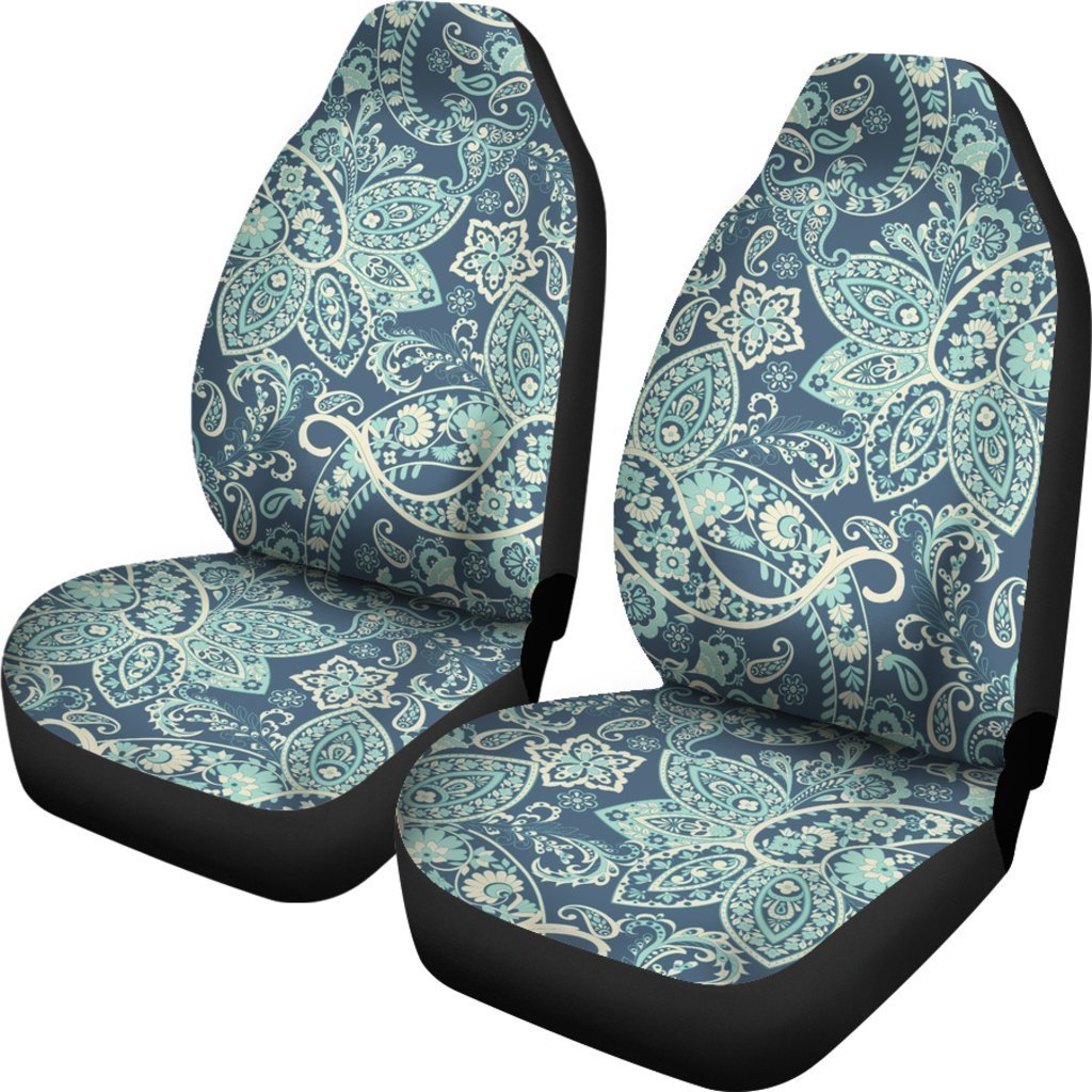 Blue Sky Paisley Bohemian Pattern Print Universal Fit Car Seat Covers