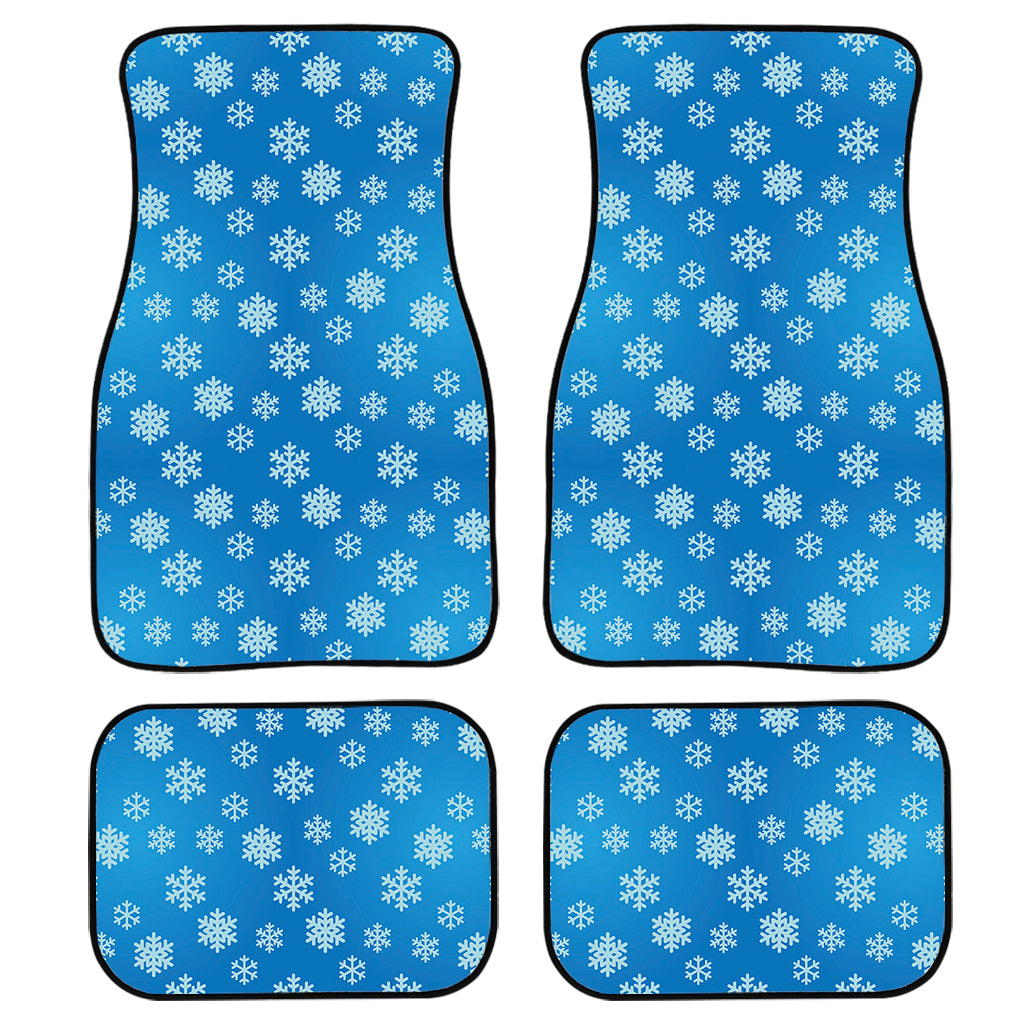 Blue Snowflake Pattern Print Front And Back Car Floor Mats/ Front Car Mat