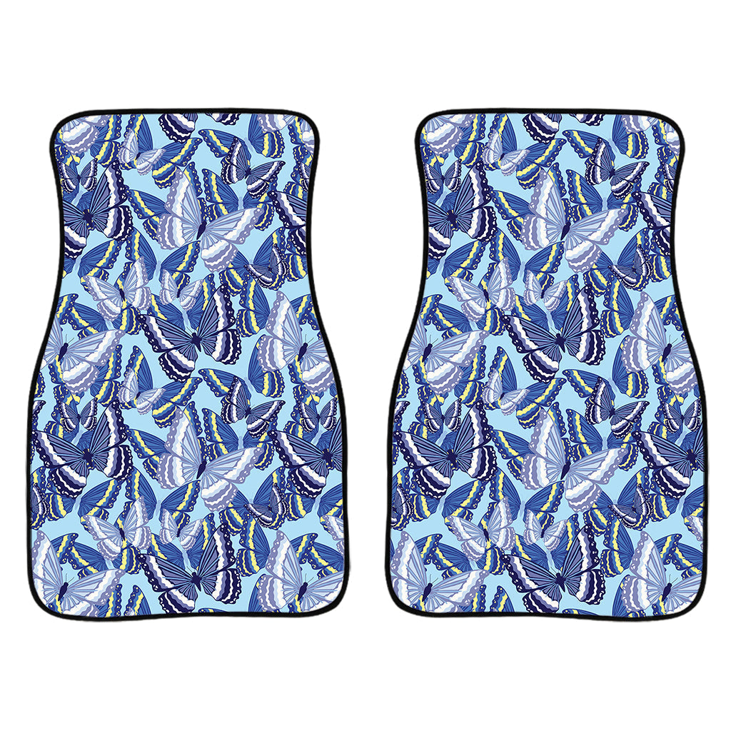 Blue Spring Butterfly Pattern Print Front And Back Car Floor Mats/ Front Car Mat