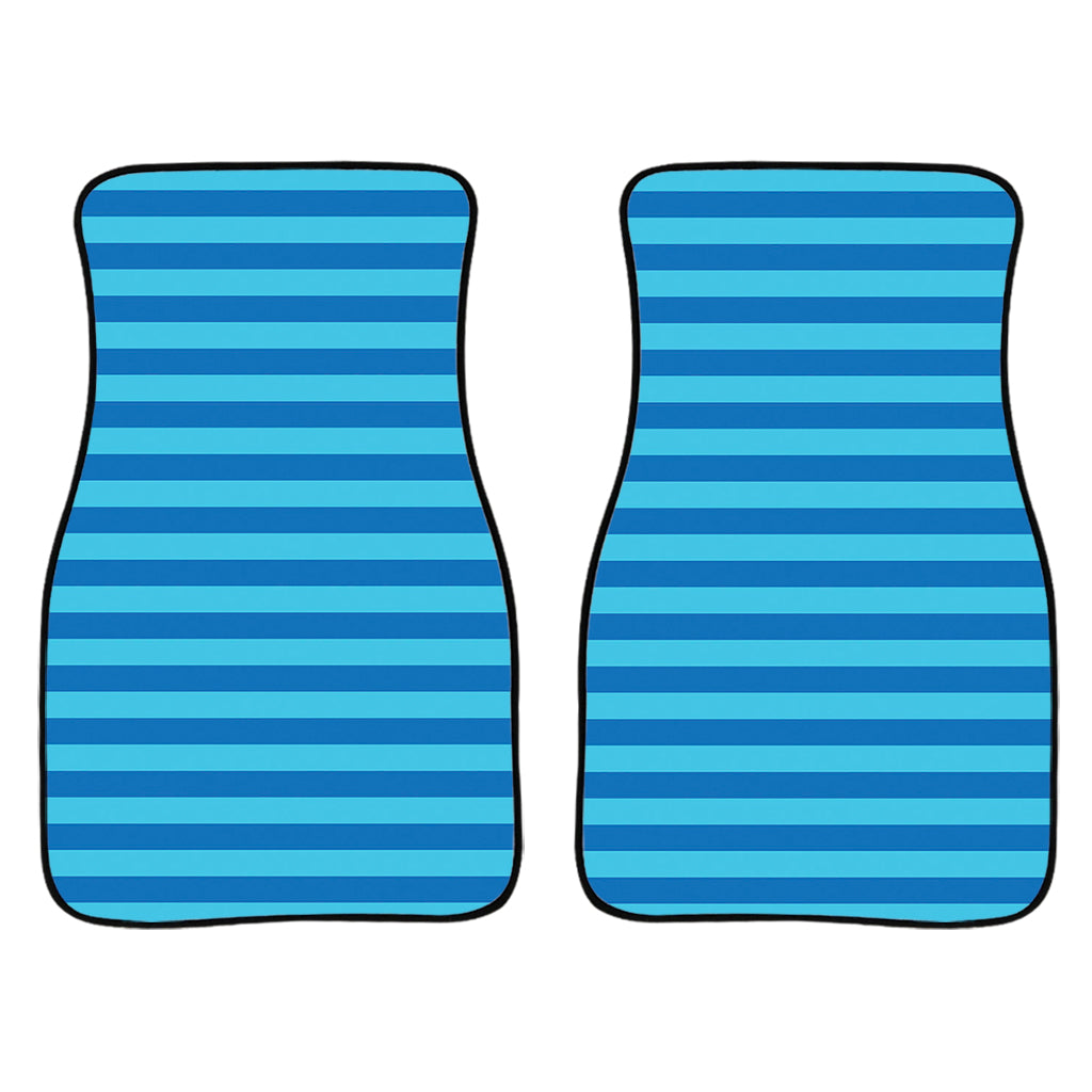 Blue Striped Pattern Print Front And Back Car Floor Mats/ Front Car Mat