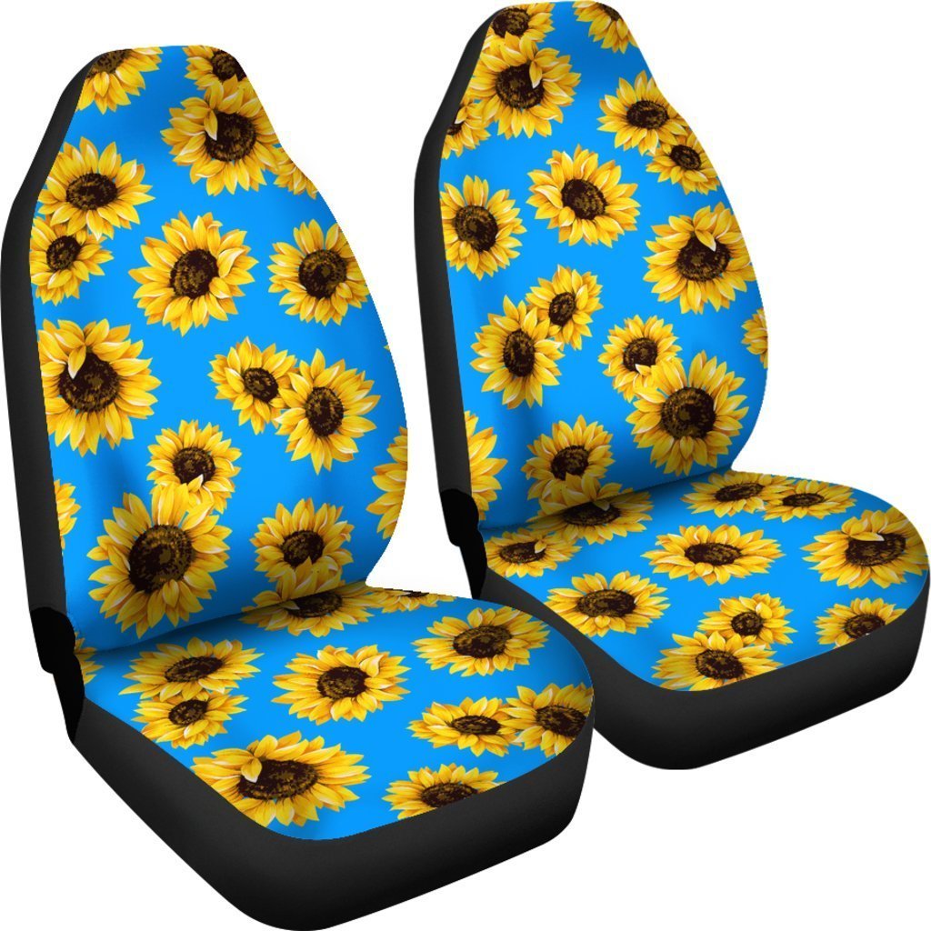 Blue Sunflower Pattern Print Universal Fit Car Seat Covers