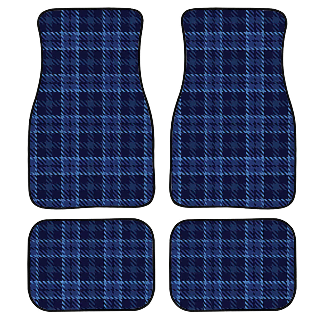Blue Tartan Pattern Print Front And Back Car Floor Mats/ Front Car Mat