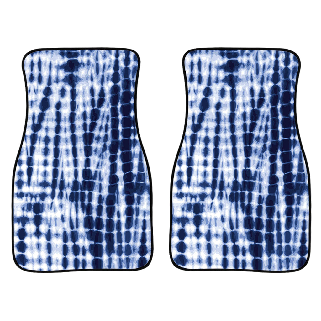 Blue Tie Dye Shibori Print Front And Back Car Floor Mats/ Front Car Mat