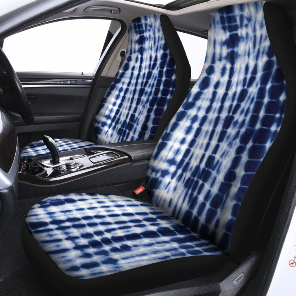 Blue Tie Dye Shibori Print Universal Fit Car Seat Covers
