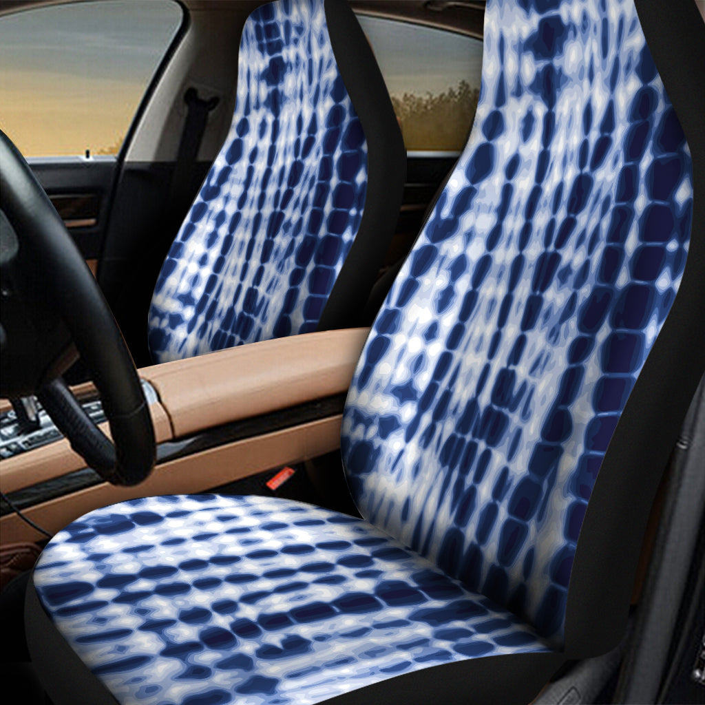 Blue Tie Dye Shibori Print Universal Fit Car Seat Covers