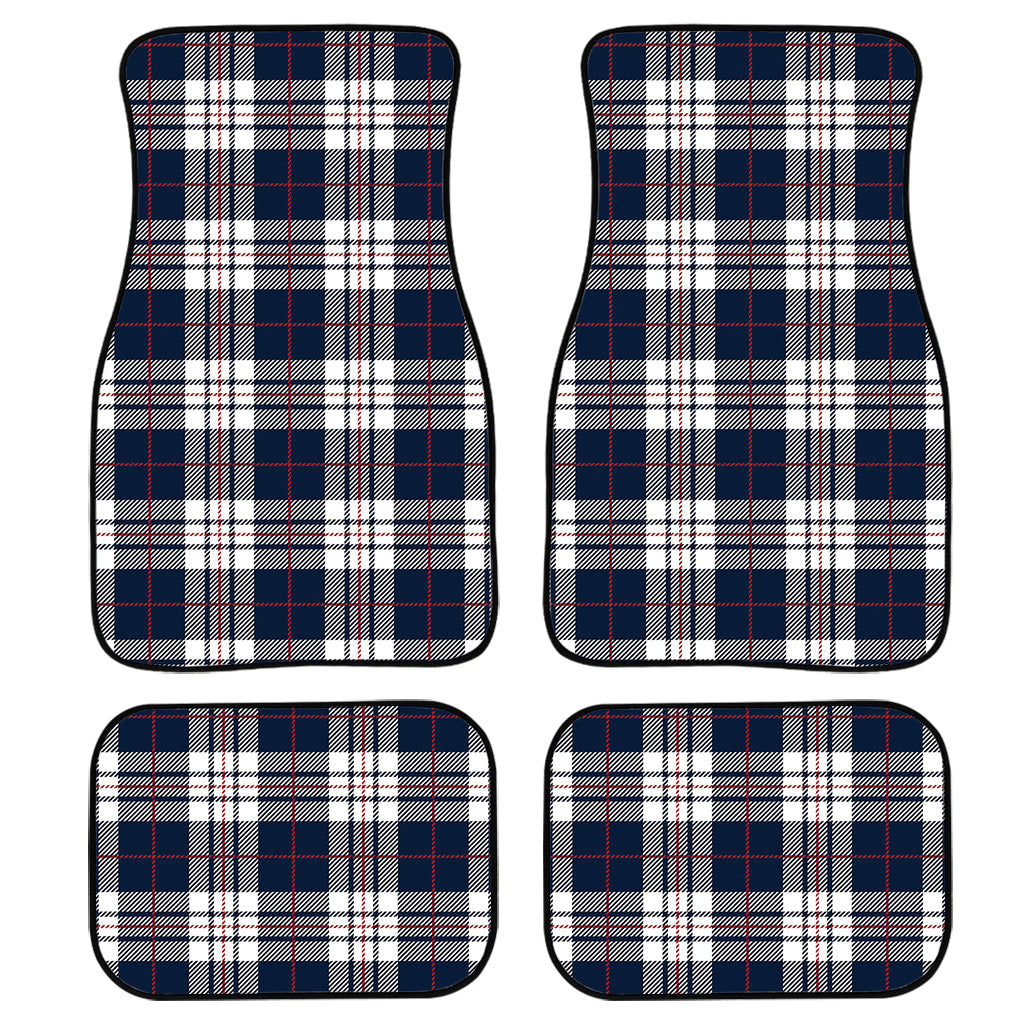 Blue White And Red Tartan Pattern Print Front And Back Car Floor Mats/ Front Car Mat