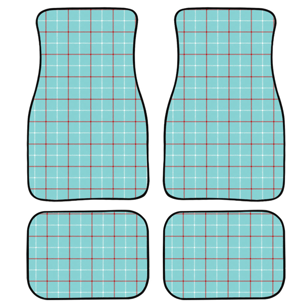 Blue White And Red Tattersall Print Front And Back Car Floor Mats/ Front Car Mat