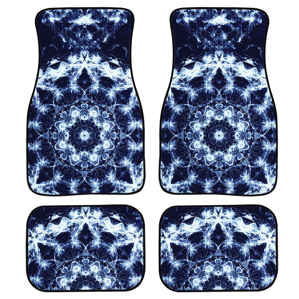 Blue Winter Mandala Print Front And Back Car Floor Mats/ Front Car Mat