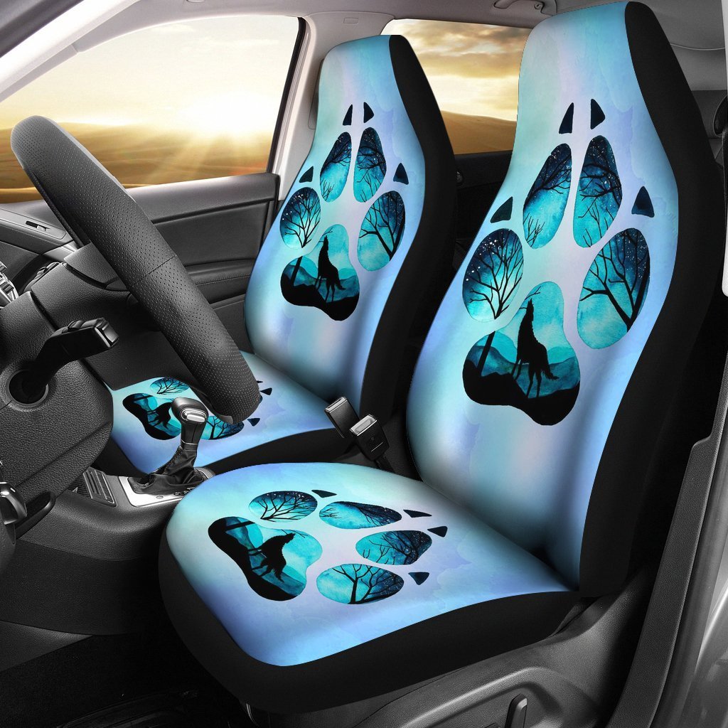 Blue Wolf Spirit Paw Universal Fit Car Seat Covers