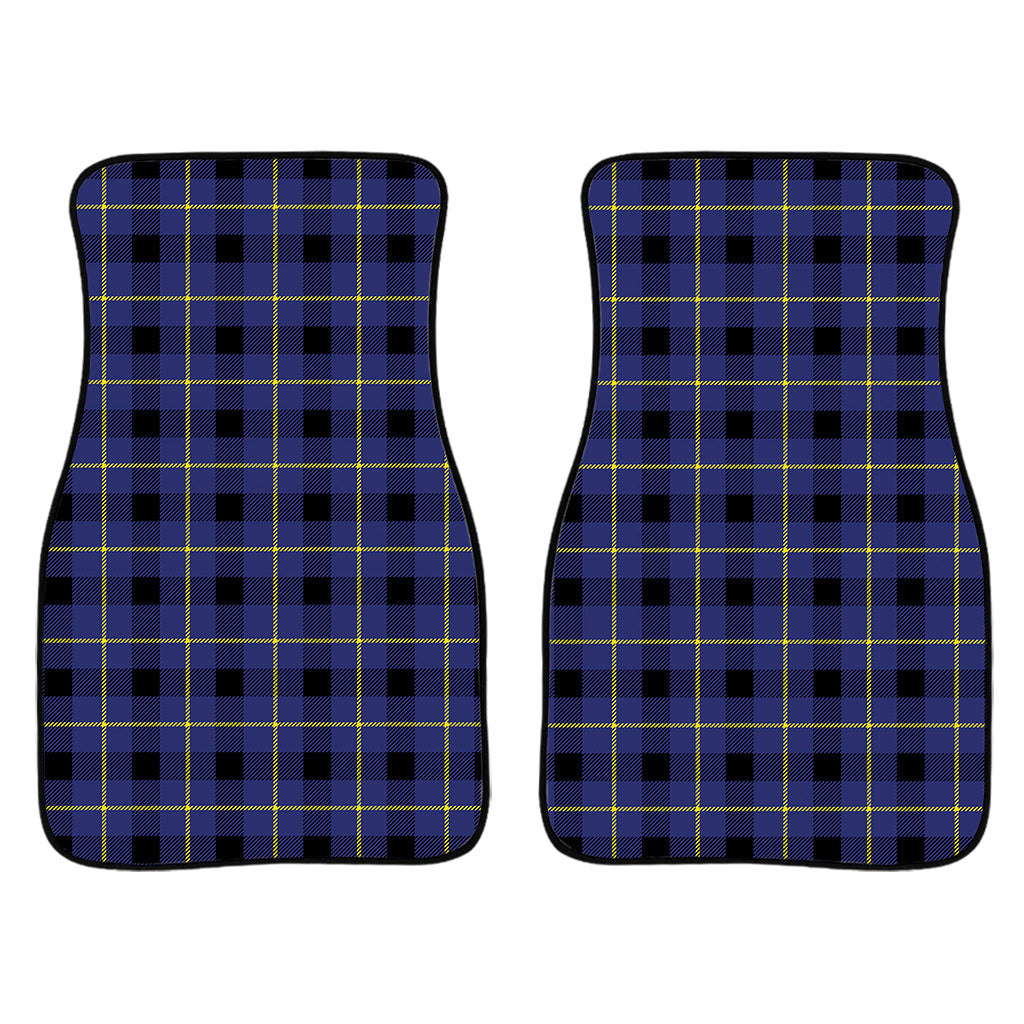 Blue Yellow And Black Plaid Print Front And Back Car Floor Mats/ Front Car Mat