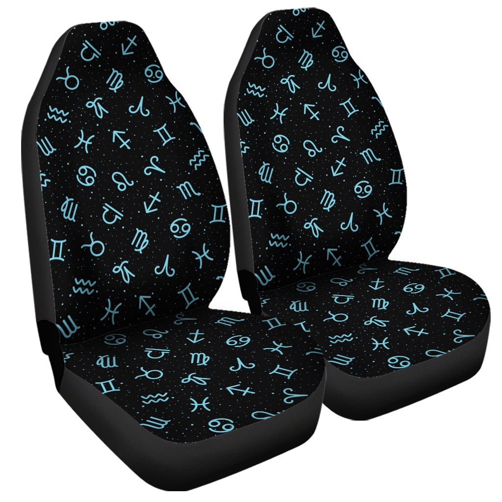 Blue Zodiac Symbols Pattern Print Universal Fit Car Seat Covers