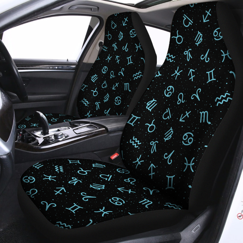 Blue Zodiac Symbols Pattern Print Universal Fit Car Seat Covers
