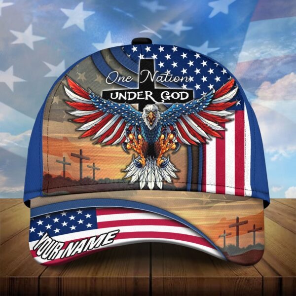 Customized One Nation Under God Baseball Classic Cap/ Independence Day Cap Hat Eagle American Cap