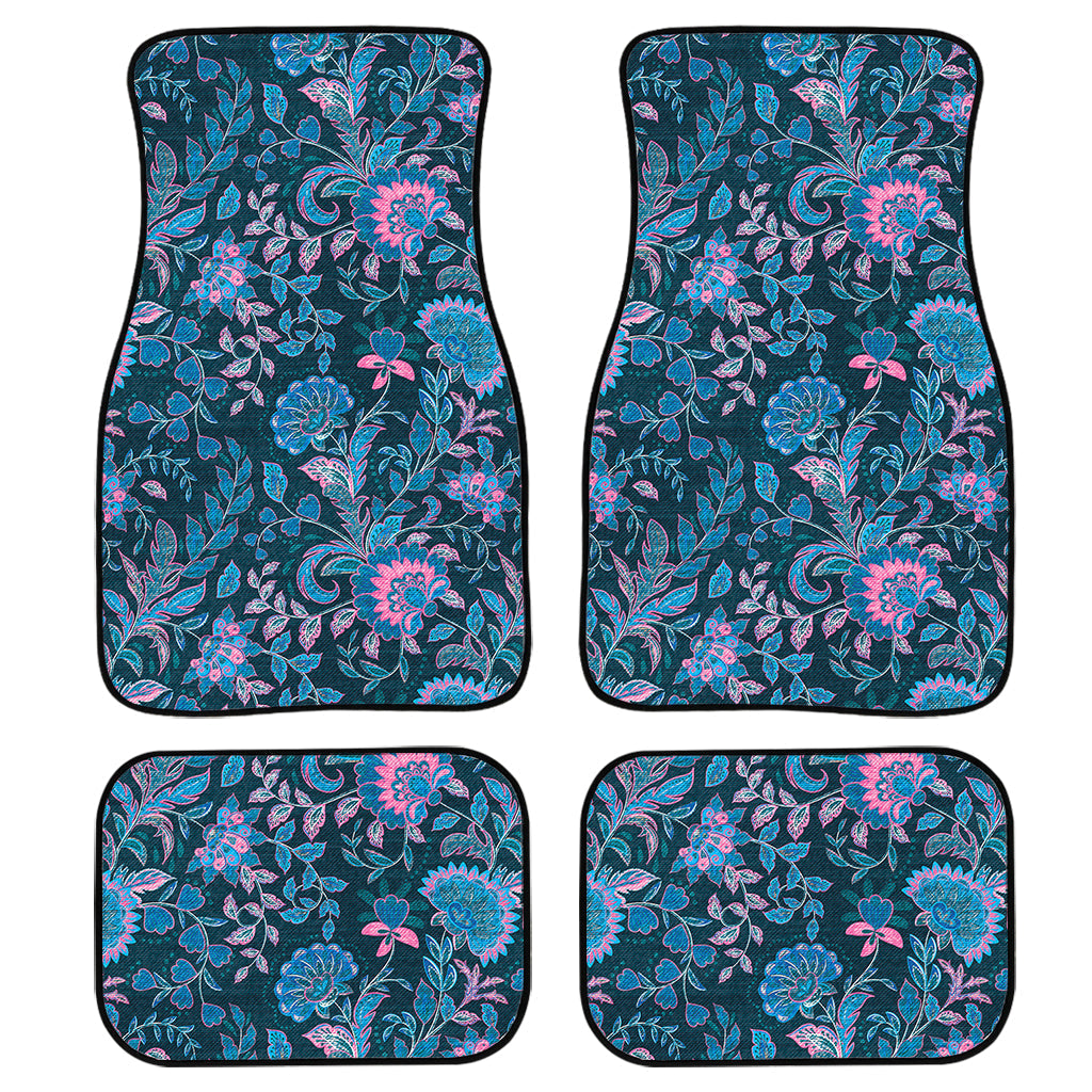 Bohemian Denim Jeans Pattern Print Front And Back Car Floor Mats/ Front Car Mat