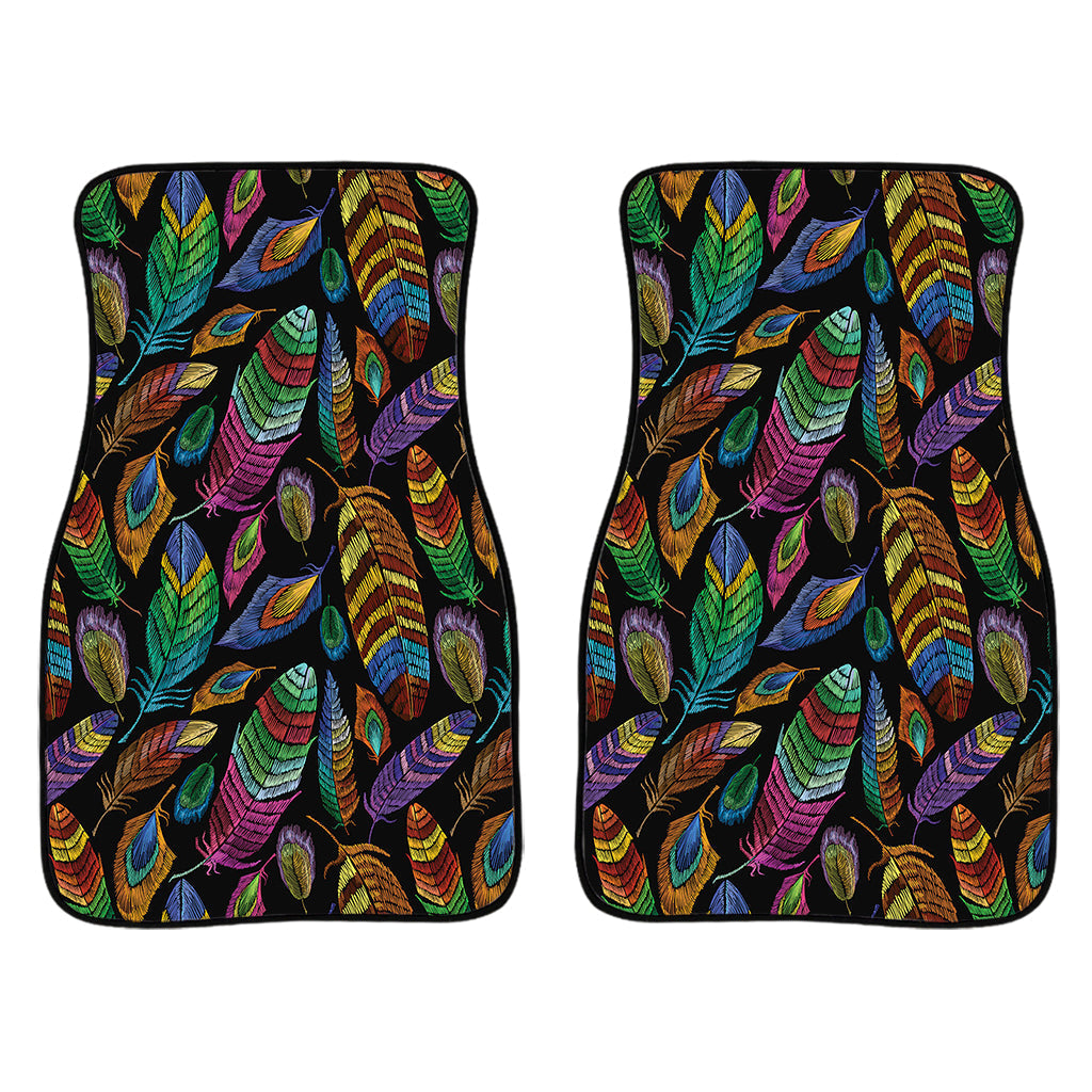 Bohemian Feather Pattern Print Front And Back Car Floor Mats/ Front Car Mat