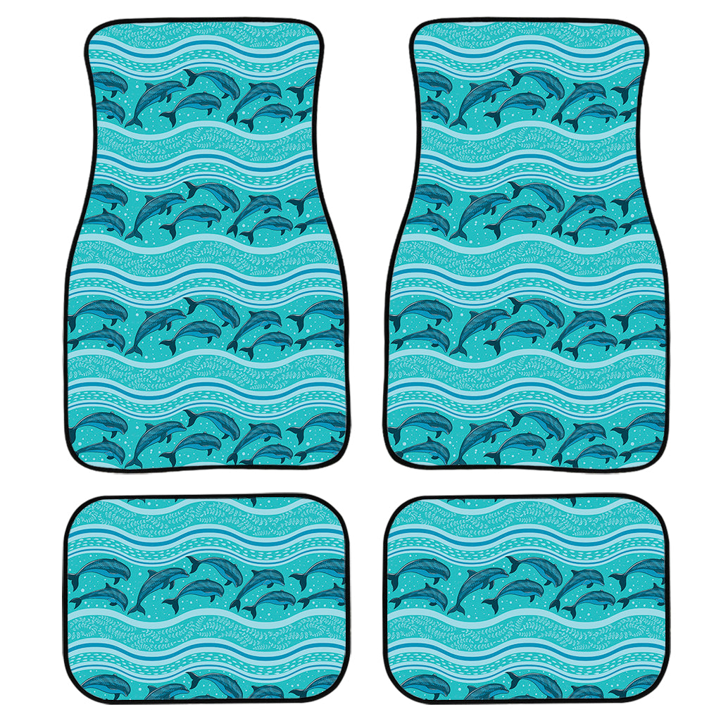 Boho Dolphin Pattern Print Front And Back Car Floor Mats/ Front Car Mat