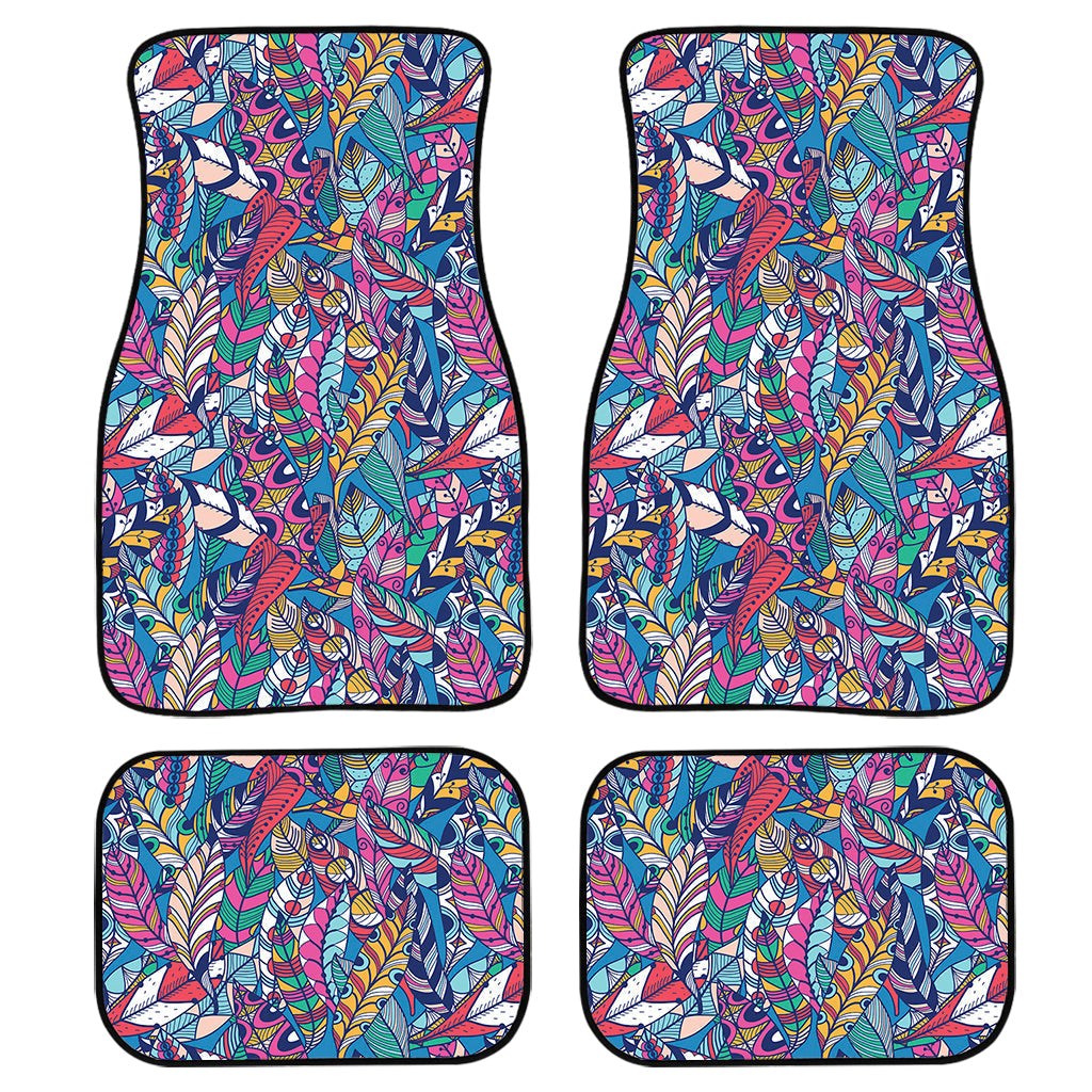 Boho Feather Pattern Print Front And Back Car Floor Mats/ Front Car Mat