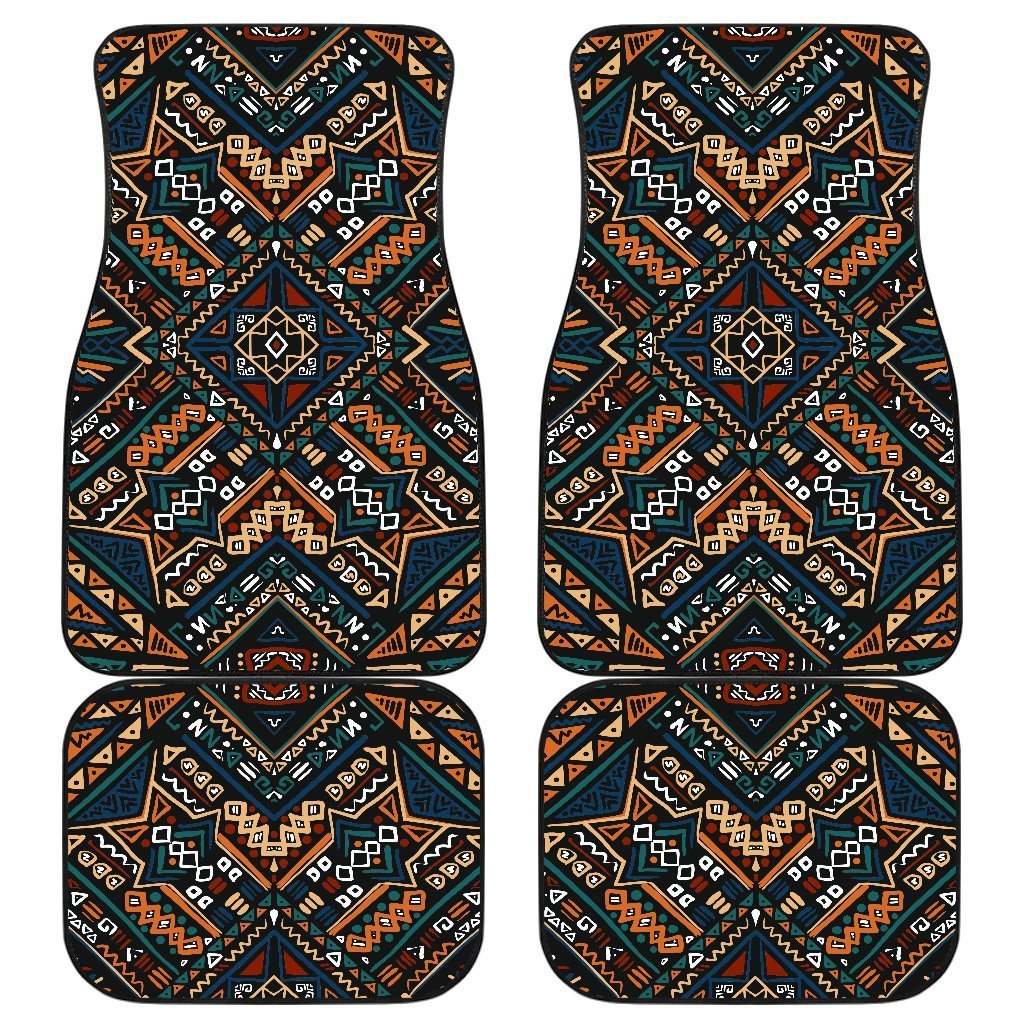 Boho Tribal Aztec Pattern Print Front And Back Car Floor Mats/ Front Car Mat