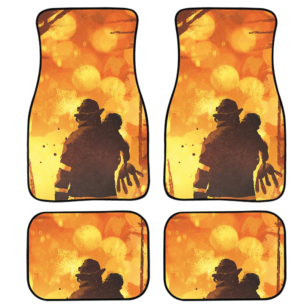 Brave Firefighter Painting Print Front And Back Car Floor Mats/ Front Car Mat