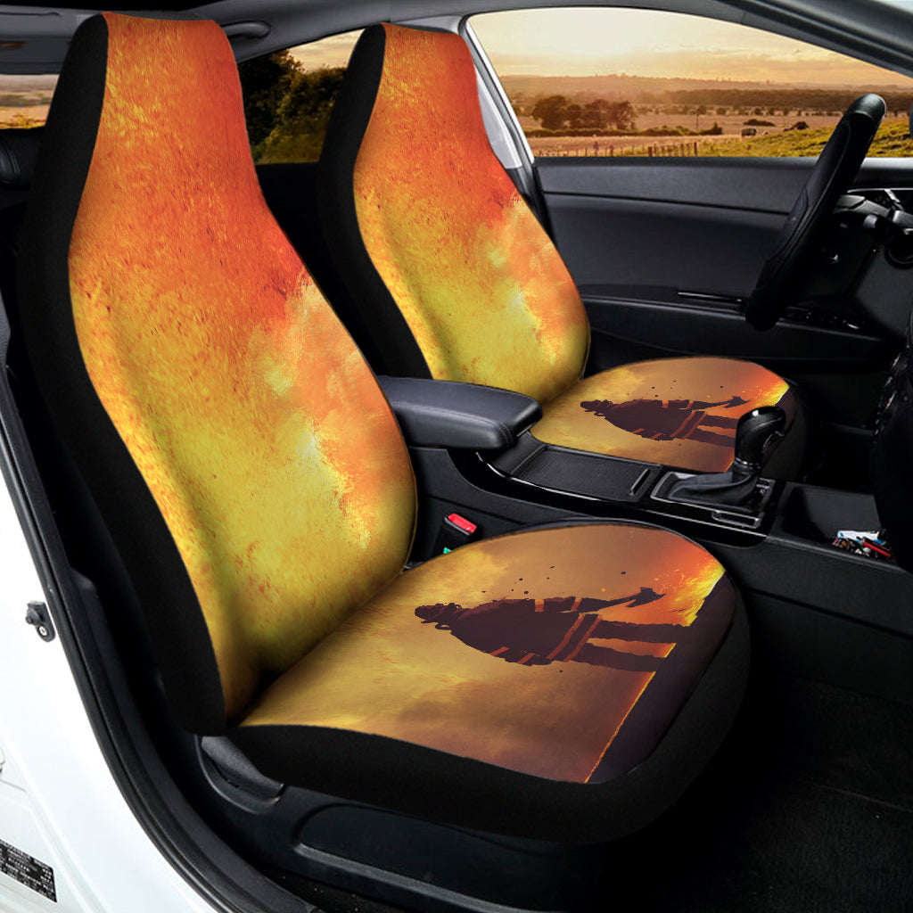 Brave Firefighter With Axe Print Universal Fit Car Seat Covers