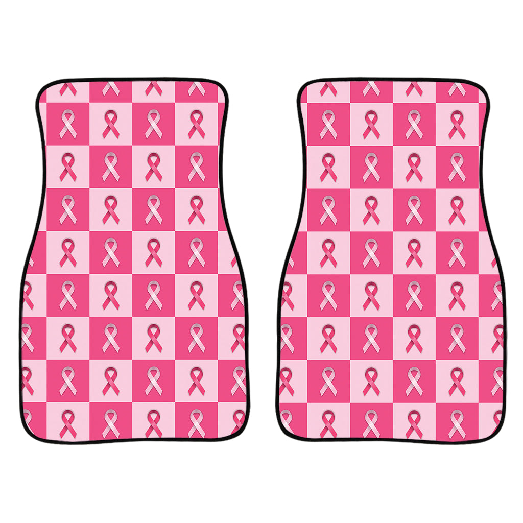 Breast Cancer Awareness Pattern Print Front And Back Car Floor Mats/ Front Car Mat