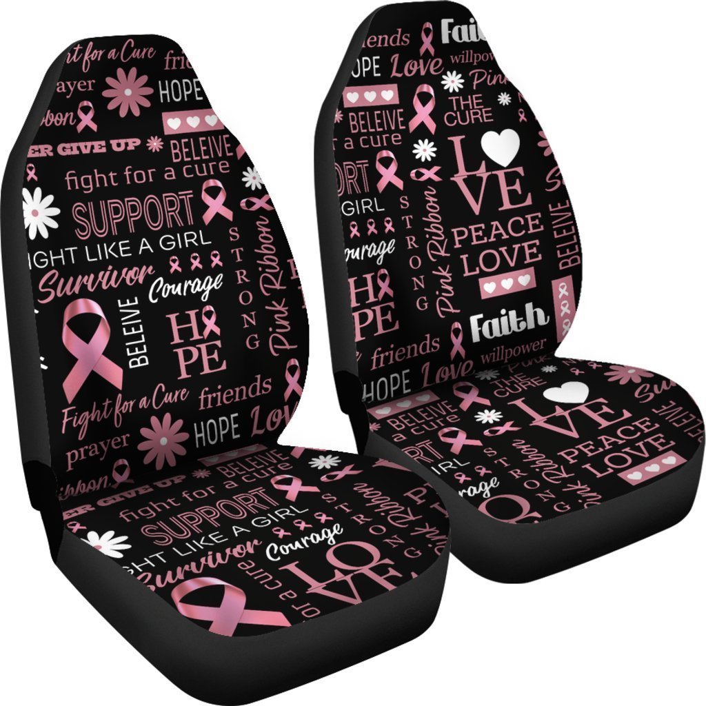 Breast Cancer Awareness Universal Fit Car Seat Covers/ Peace Love Front Car Seat Cover