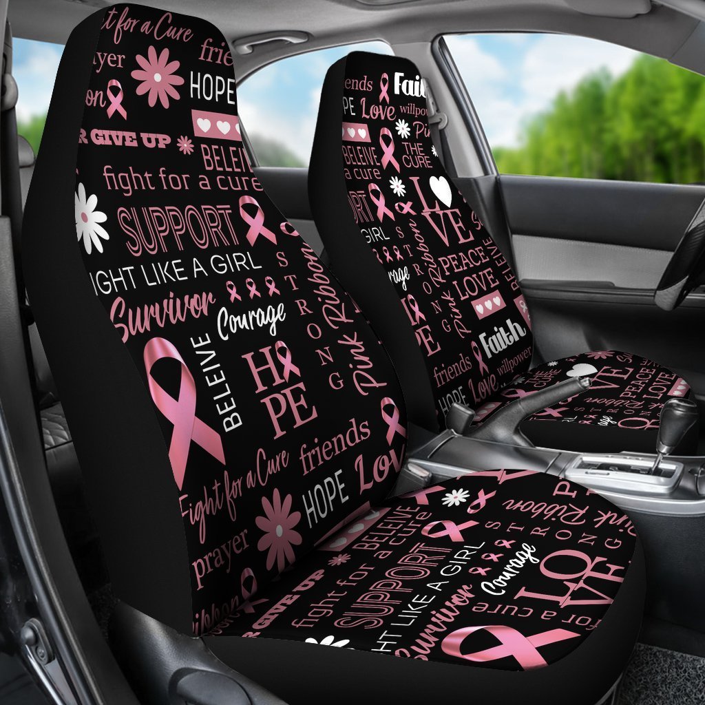 Breast Cancer Awareness Universal Fit Car Seat Covers/ Peace Love Front Car Seat Cover