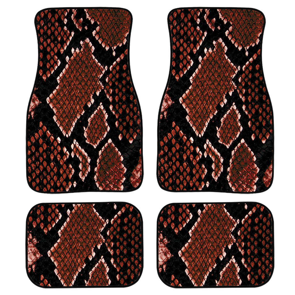 Brick Red Python Snakeskin Print Front And Back Car Floor Mats/ Front Car Mat