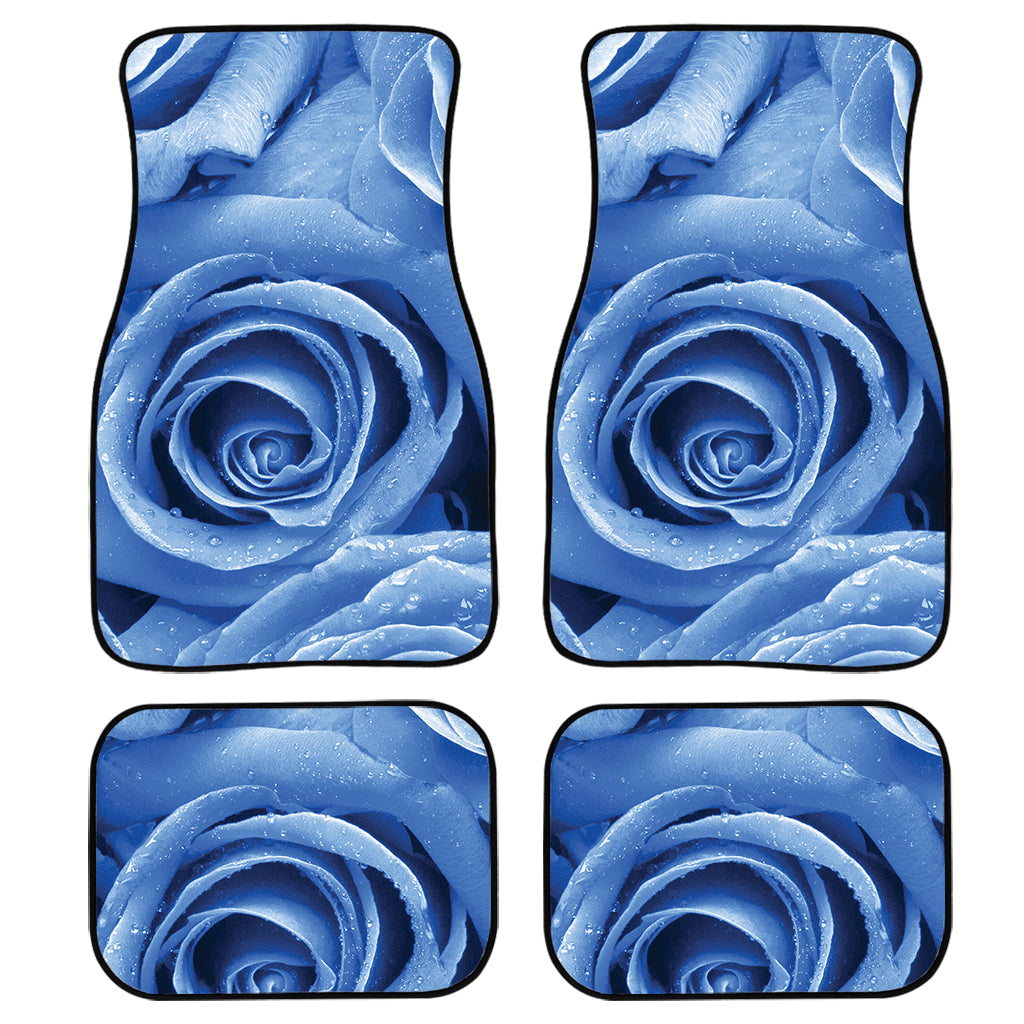 Bright Blue Rose Print Front And Back Car Floor Mats/ Front Car Mat