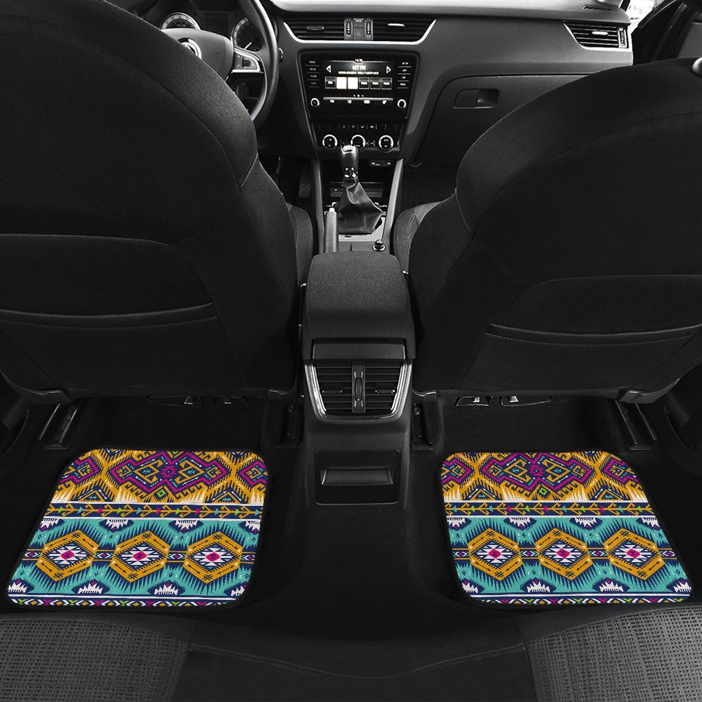 Bright Colors Aztec Pattern Print Front And Back Car Floor Mats/ Front Car Mat