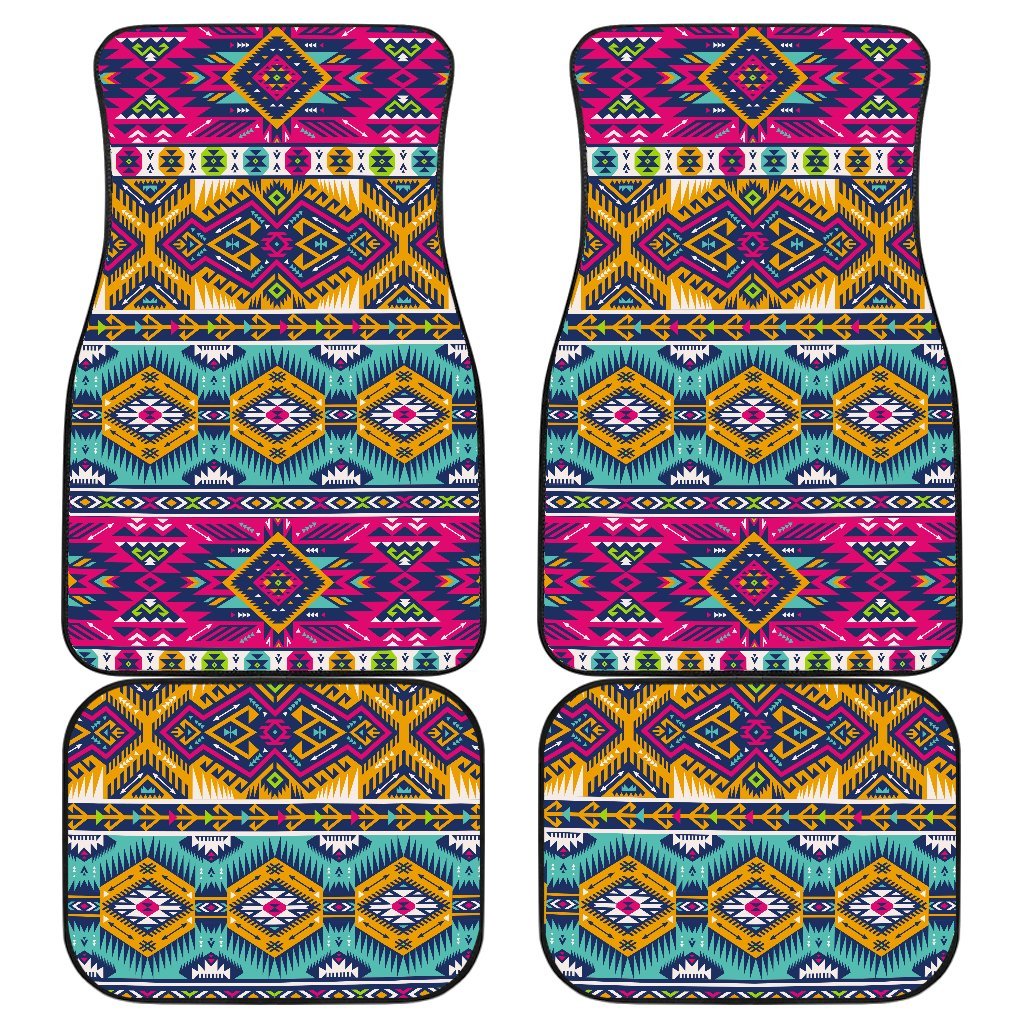 Bright Colors Aztec Pattern Print Front And Back Car Floor Mats/ Front Car Mat